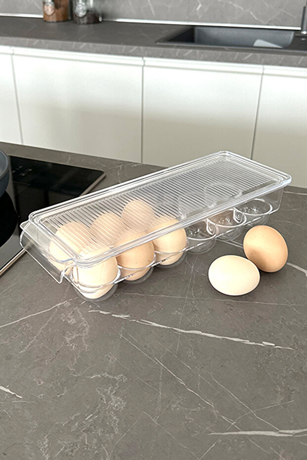 Egg Storage Container with Transparent Lid - 1