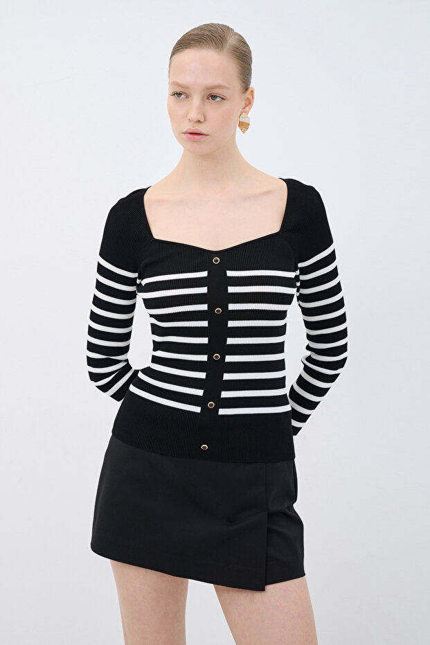 V Yaka Triko Hırka - 1