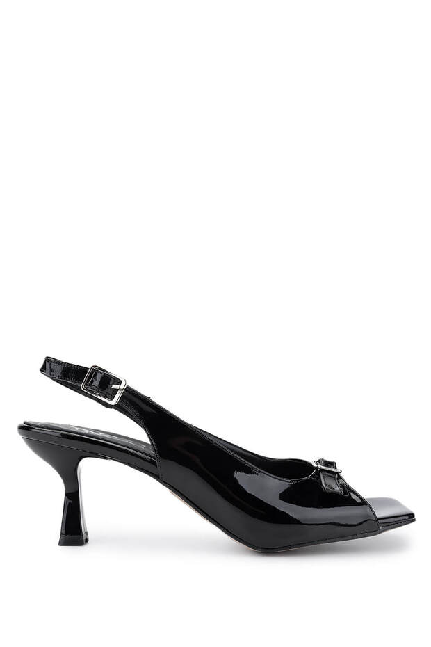 Women's Genuine Leather Black Patent Leather High Heels
