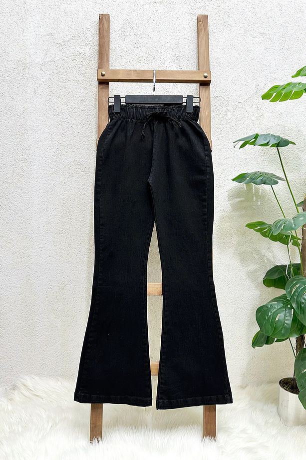 İspanyol Paça Bel Lasitkli Kot Pantolon - 1