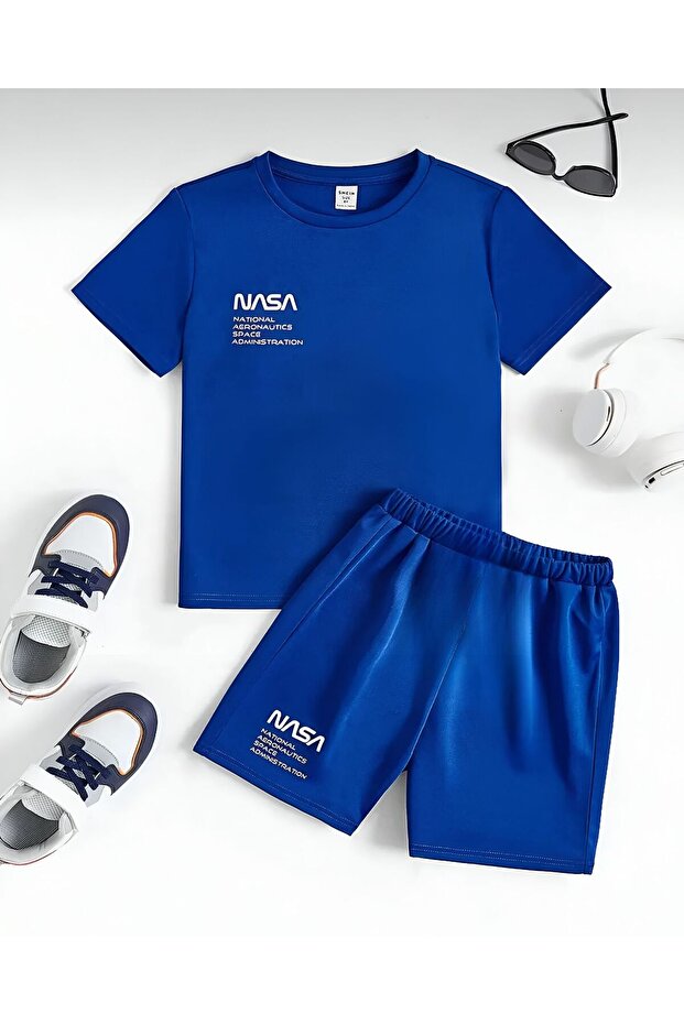 طقم شورت سفلي مطبوع من Saks Kids Nasa