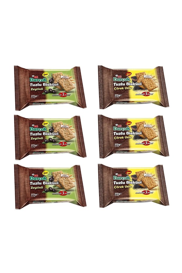 Burçak 273 Gr Salted Biscuits with Olives and Black Cumin 6 Pack Mixed