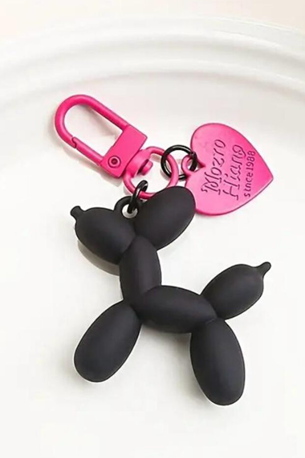 Balloon Dog Figure Bag Charm and Keychain