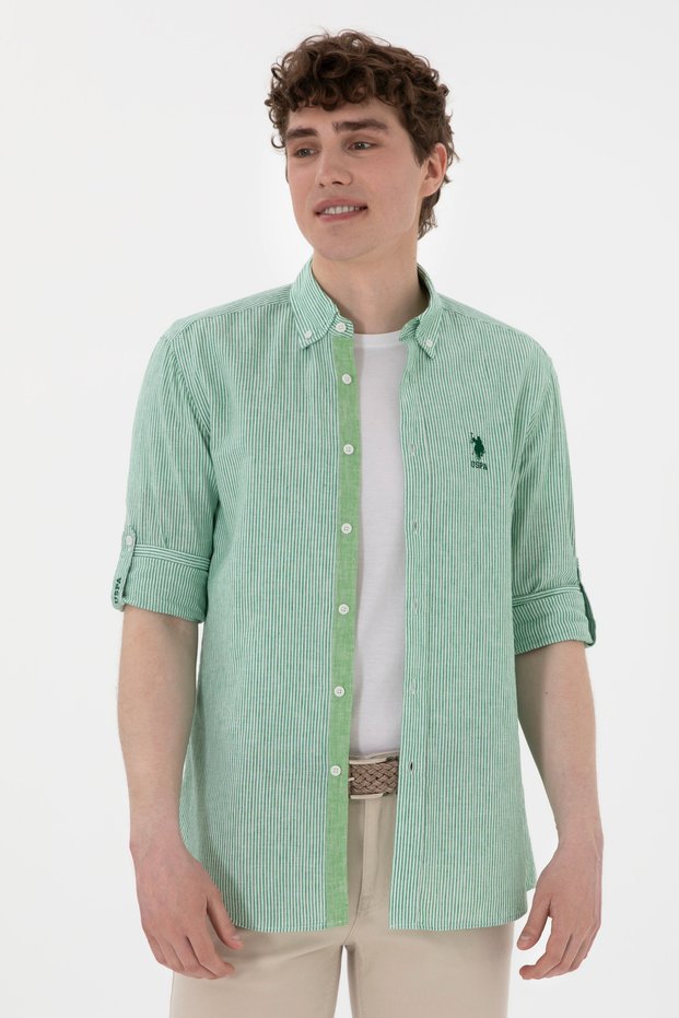 Men's Green Long Sleeve Shirt 50299807 -Vr054