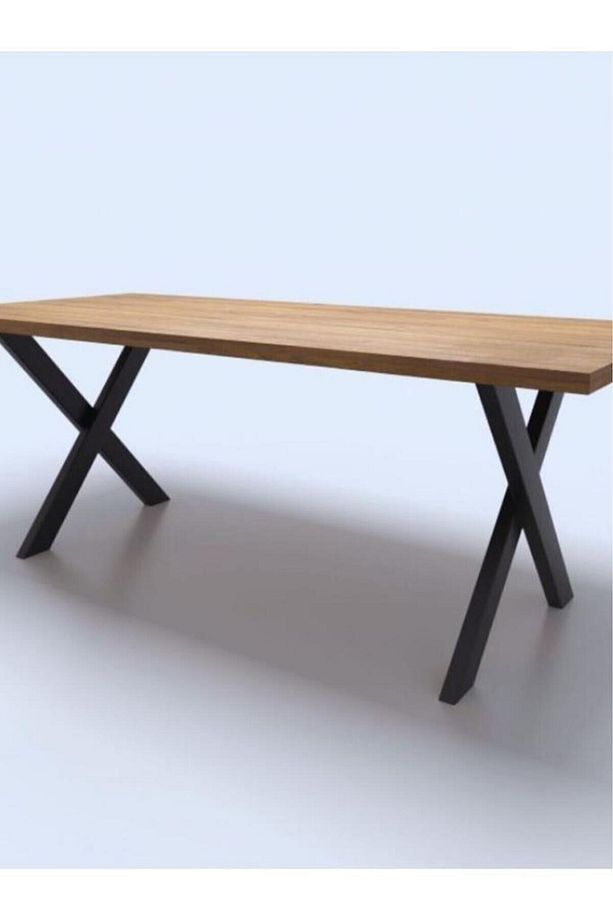 Metal X Ayak Çalışma Ve Yemek Masası Ayağı 2 Adet Bir Takım Ürünü - 3