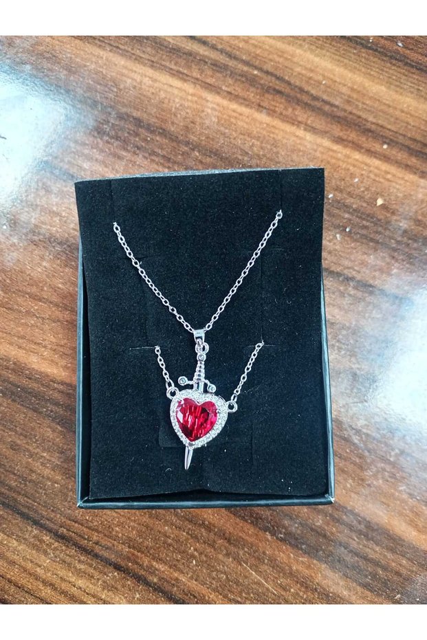 The Blade of Love Heart and Sword Necklace