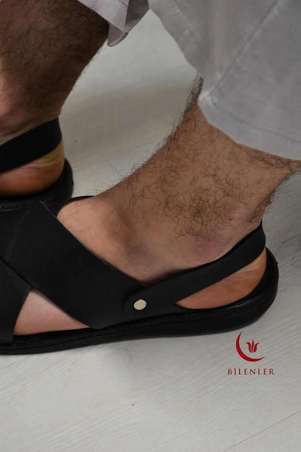 Erkek Çapraz Model Yumuşak Taban Sandalet&Terlik Hac, Umre ve Günlük Kullanıma Uygun - 4