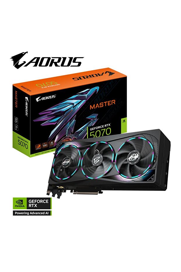 بطاقة الرسومات جيجابايت أوروس جيفورس RTX5070 ماستر 12 جيجابايت 192 بت GDDR7 GV-N5070AORUS M-12GD