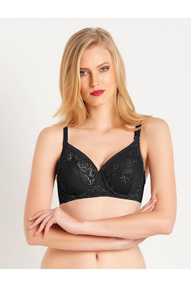 Dantelli Süngerli Toparlayıcı Sütyen - 1