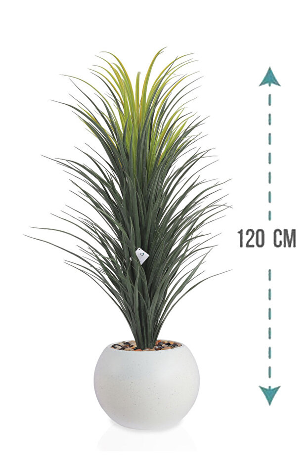 صبار اصطناعي كبير بمركن بلاستيك دائري - 1