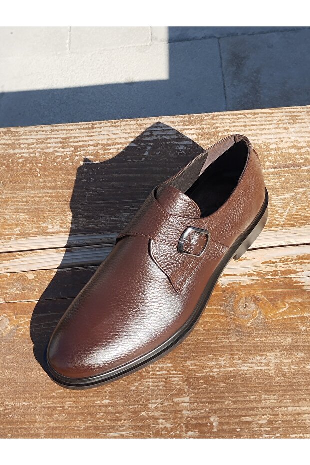 Men's Summer Shoes, Genuine Leather Inside and Out, Phylon Sole, Laceless, Brown, Lightweight Sole