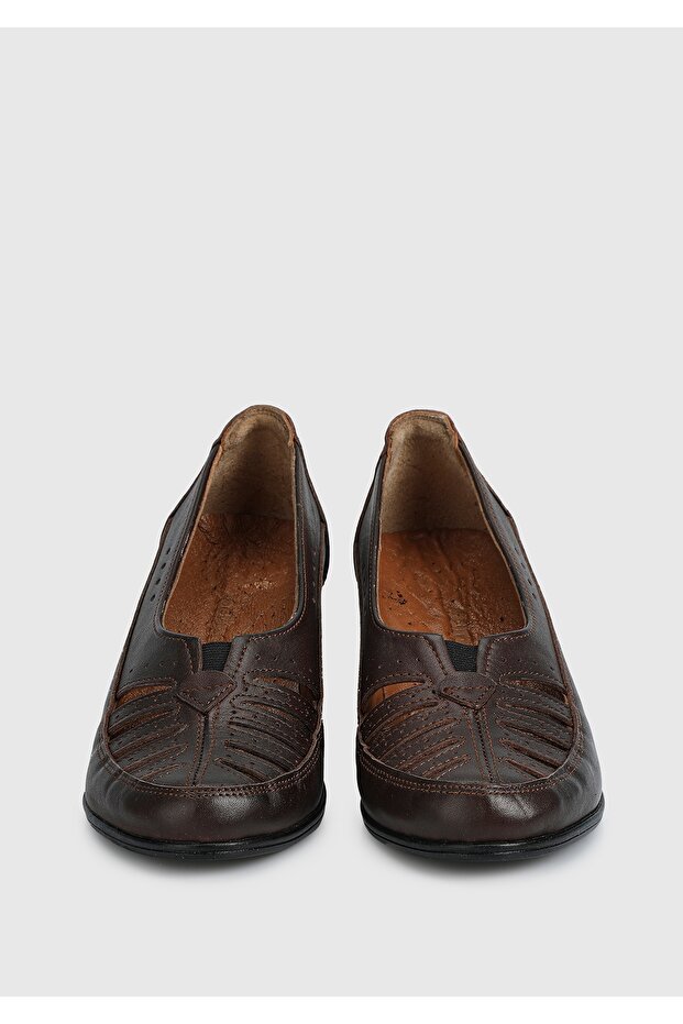 Kahve Deri Kadın Ayakkabı - 3