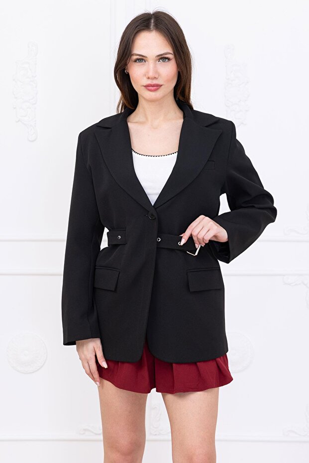 سترة بحزام أسود SS2697 - 1