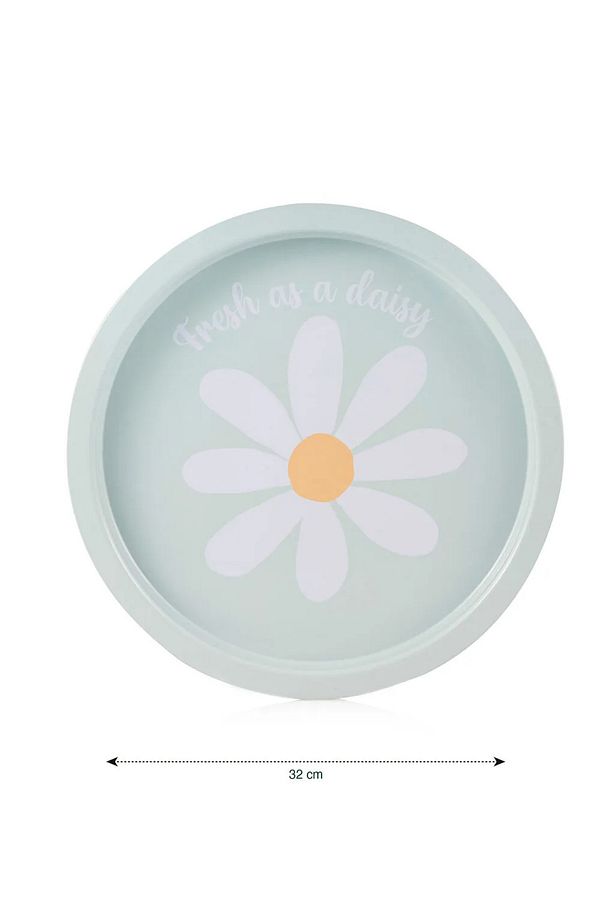 LCW HOME Yeşil Çiçek Baskılı Yuvarlak Tepsi 34 Cm - 4