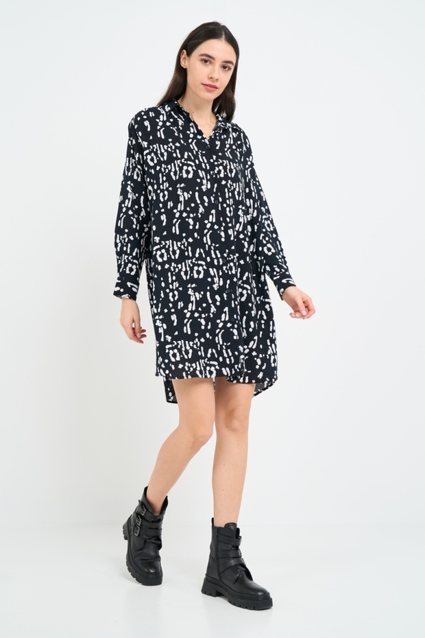 Rochie dama tip camasa cu model - 3