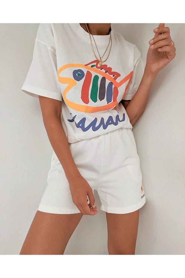 Oversize Cut Short Sleeve Printed T-Shirt