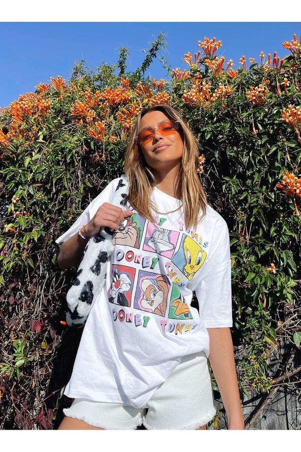 Oversize Cut Short Sleeve Printed T-Shirt