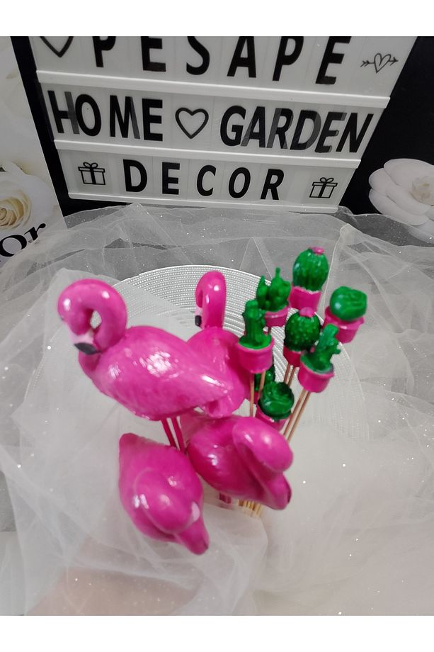 Flamingo Saksı Süsü Seti - 3