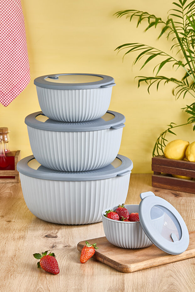 Elegance Series 4-Piece Storage Container Set with Leakproof Lid Microwave & Refrigerator Compatible