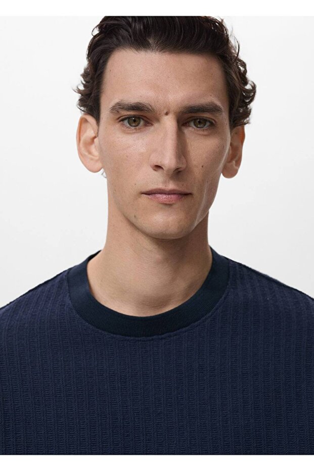 Çizgili jarse tişört - 6