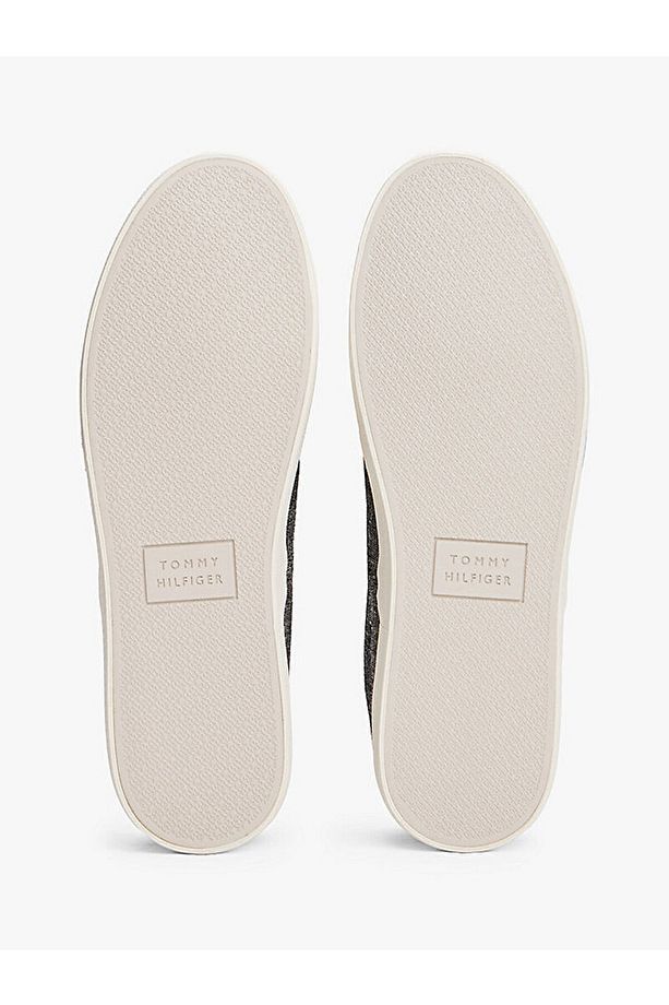 Linen Chambray Slip-On Canvas Trainers - 5