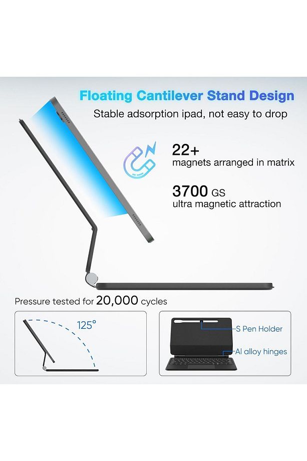Samsung Galaxy Tab S9 Fe Plus 12.4" Uyumlu Magic Keyboard Touchpad Rgb Işıklı Klavyeli Kılıf Sm-x610 - 7