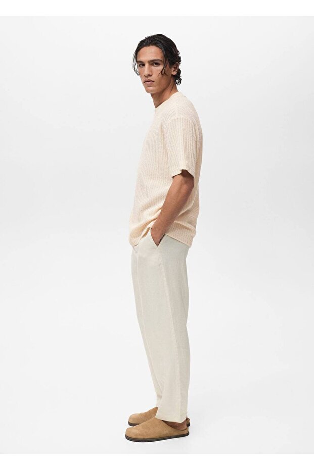 Çizgili jarse tişört - 5