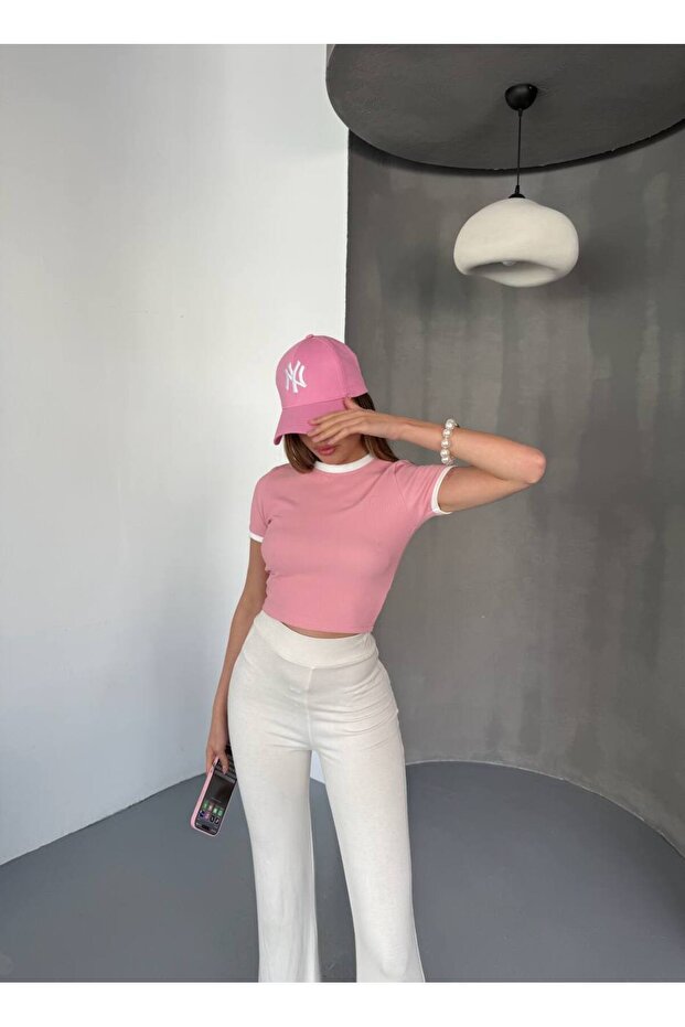 Ottoman Biyeli Kadın Crop Tshirt - 7