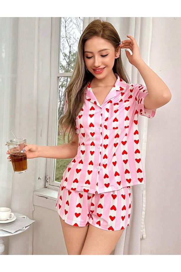 Darla Kalpli Gömlek Şort Pijama Takımı - 3