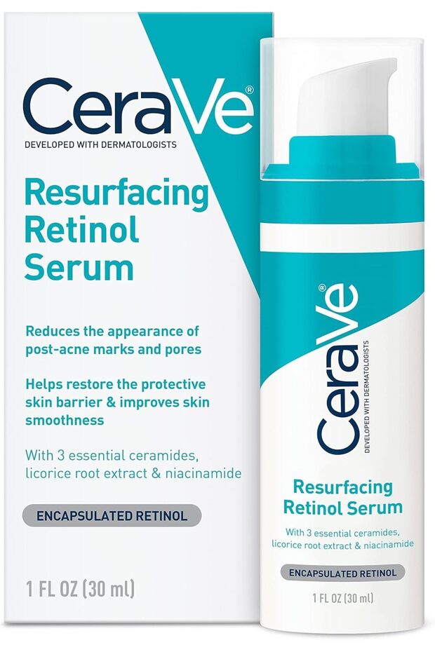 CeraVe Resurfacing Retinol Serum to Reduce Post-Acne Marks and Pores with Retinol, Licorice Root Ext - 1
