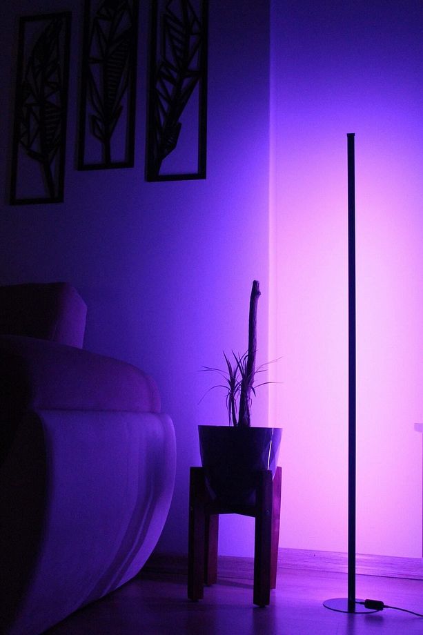 Köşe Dekoratif Led Lambader - Rgb Kumandalı 16 Renk Ayaklı Lambader - 3