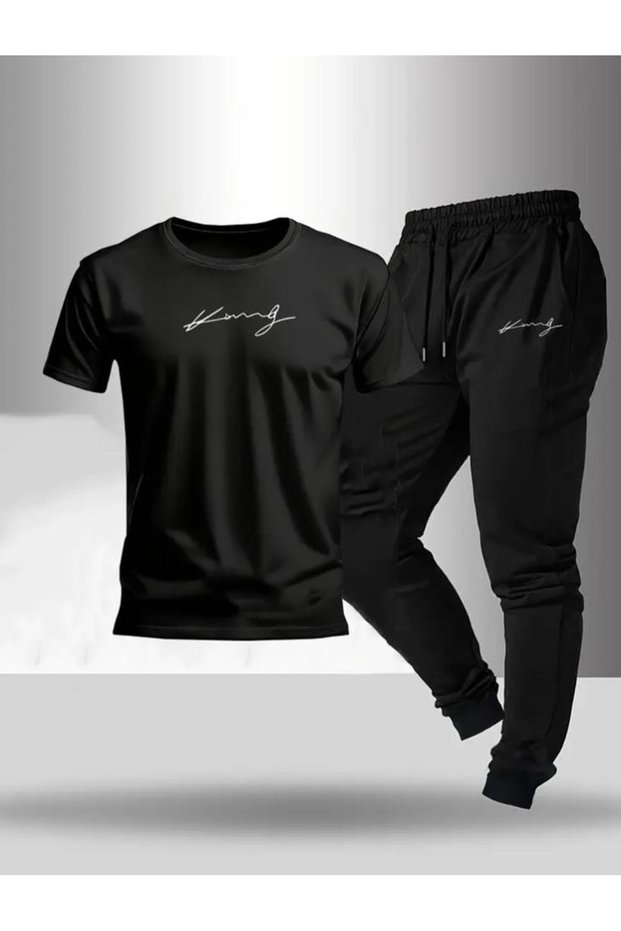 Unisex King Printed T-Shirt Shorts 2 Piece Set Combination