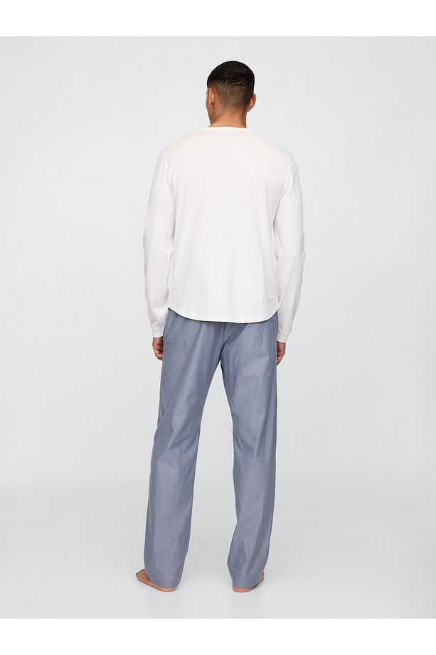 Erkek Açık Mavi Relaxed Poplin Pijama Altı - 4