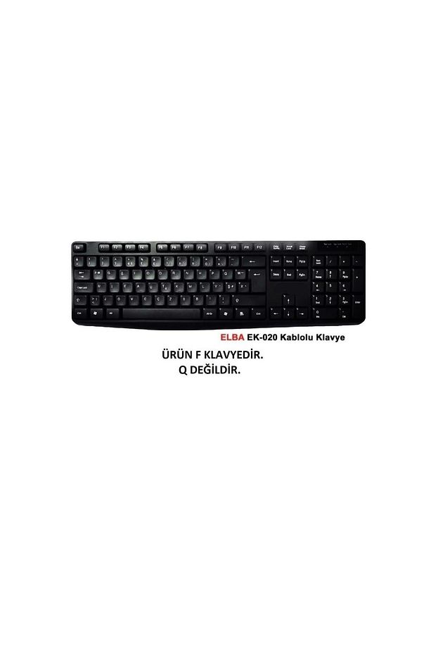 F Klavye Usb Kablolu Ek-020 F Usb Siyah Türkçe Standart Klavye - 1