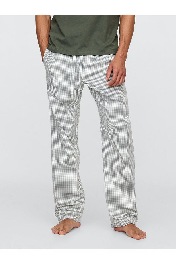 Erkek Yeşil Relaxed Poplin Pijama Altı - 3