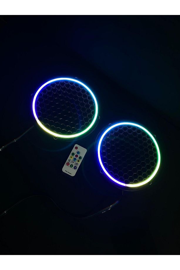 20 CM 2 ADET Pixel Kayar Led Kapak Pixel Kayar Led Midrange Kapağı 1 Takım + Kumanda Modül - 5