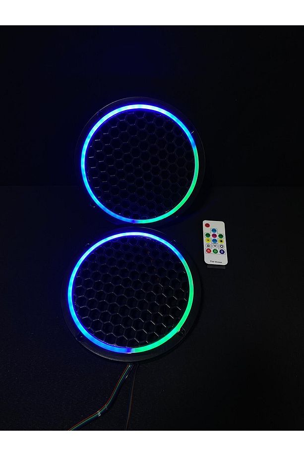 20 CM 2 ADET Pixel Kayar Led Kapak Pixel Kayar Led Midrange Kapağı 1 Takım + Kumanda Modül - 8