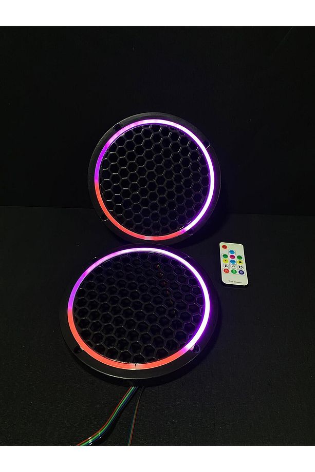 20 CM 2 ADET Pixel Kayar Led Kapak Pixel Kayar Led Midrange Kapağı 1 Takım + Kumanda Modül - 3