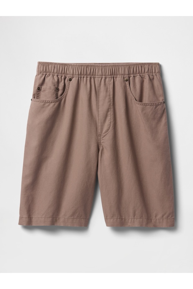 Erkek Kahverengi Keten Şort - 2