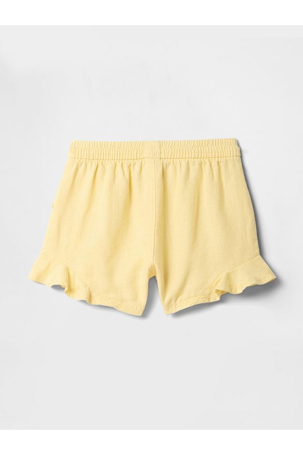 Kız Bebek Sarı Fırfırlı Pull-On Twill Şort - 3