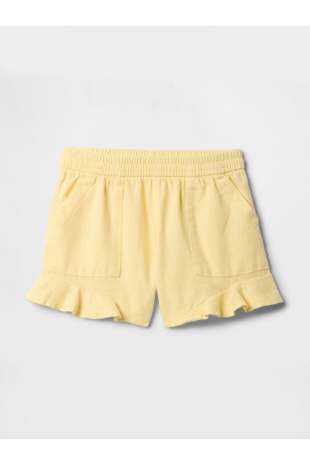 Kız Bebek Sarı Fırfırlı Pull-On Twill Şort - 1