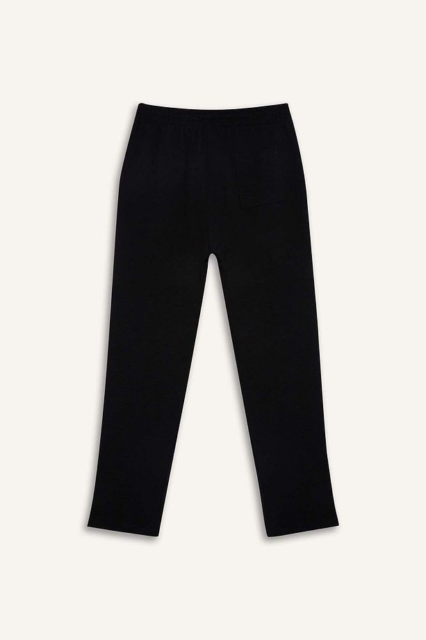 %100 Pamuk Regular Fit Cepli Düz Paça Dokulu Eşofman Altı D7603ax25sp - 3