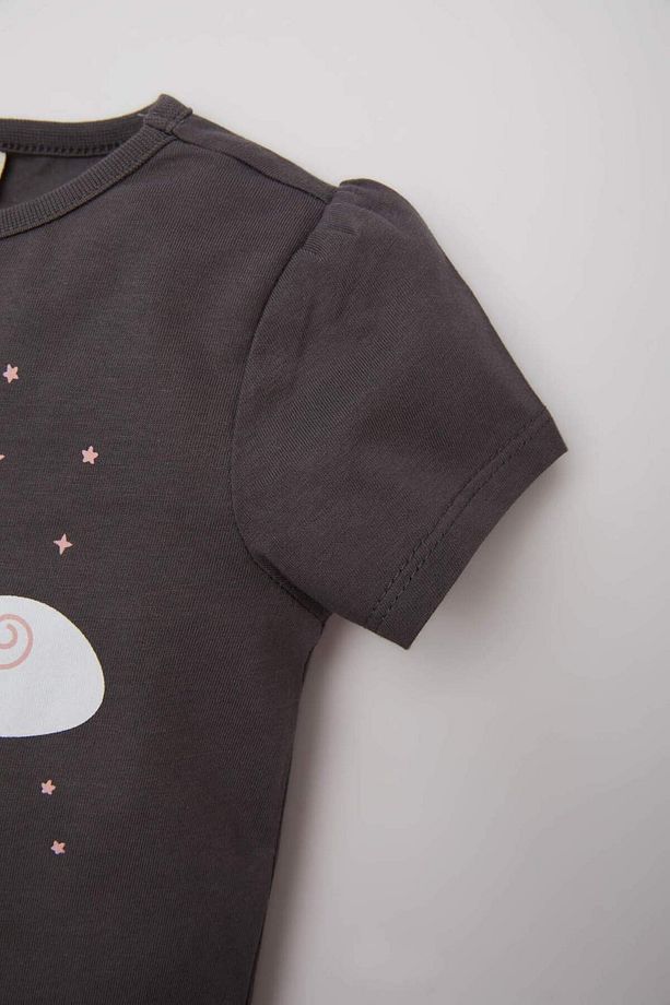Kız Bebek Pijama Takımı Kısa Kollu Penye Üst Esnek Belli Şort E1549a525hs - 4