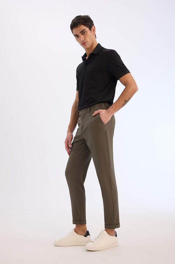 Jogger Fermuarlı Paça Yazlık Kumaş Pantolon E4779AX25SM - 4