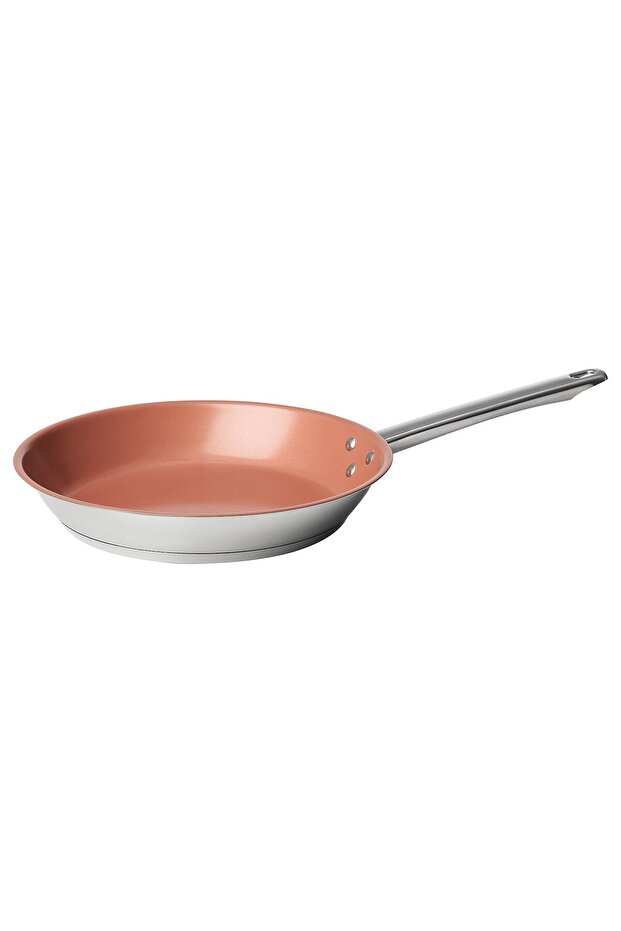 OUMBÄRLIG Frying Pan, Non-Stick Coating/Stainless Steel Copper-Colour, 28 cm