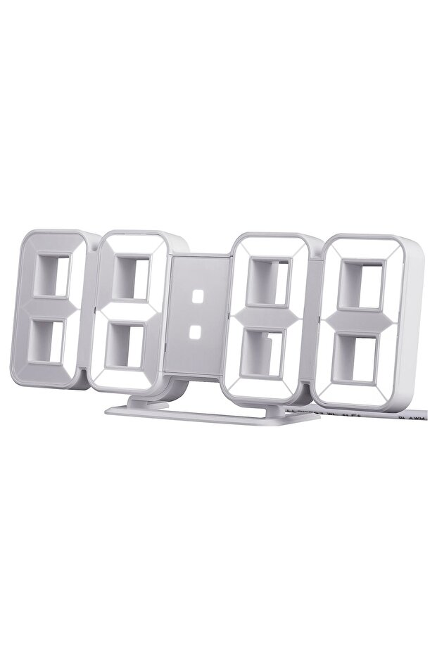 NOLL TTA White Alarm Clock 21.5x8.5x4 cm | IKEA | USB & Battery Powered