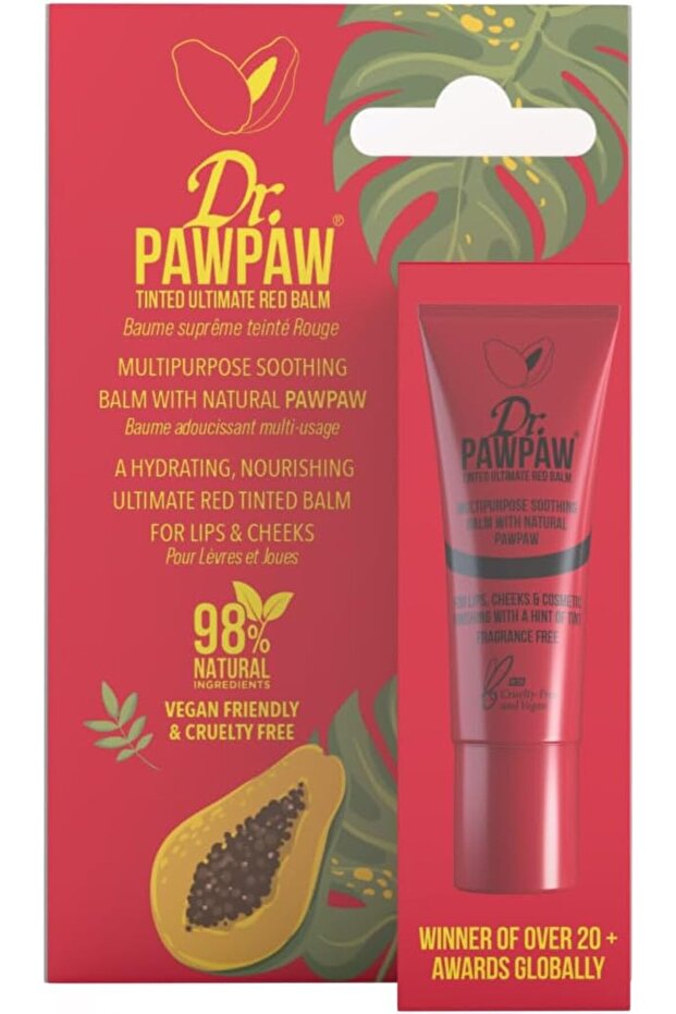 DR PAW PAW Lip Balm, Ultimate Red, 10 ml - Lot of 15