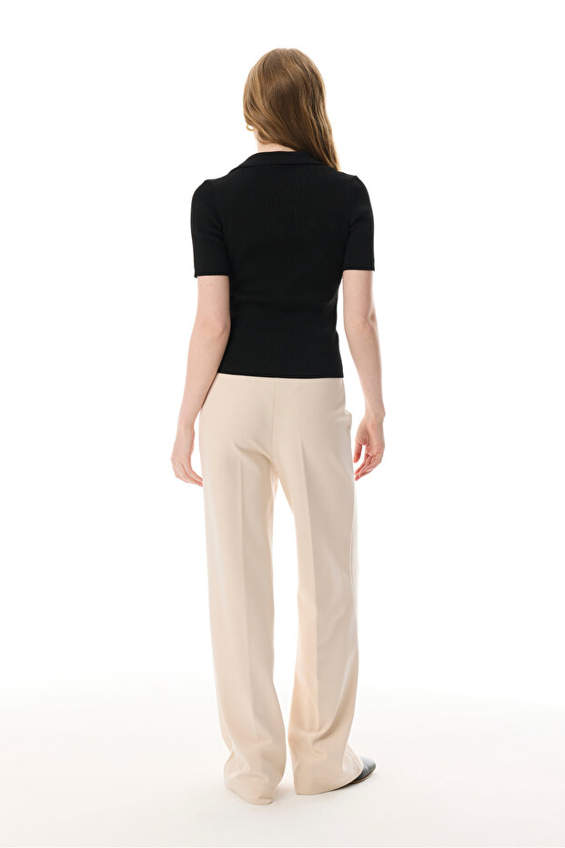 NERVÜR DİKİŞLİ WIDE LEG ÖRME PANTOLON - 2