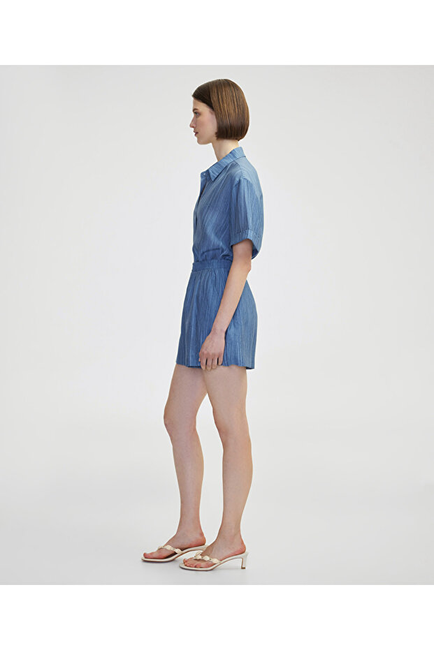 Rahat kesim elastik bel şort - 2