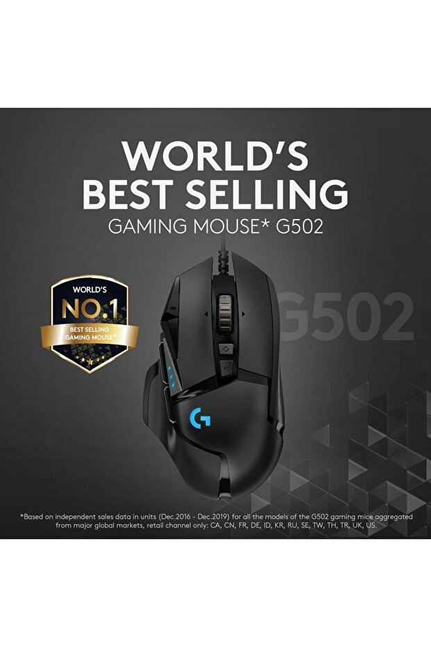 Mouse Gaming Logitech G502 Hero, 16000 DPI, Senzor Hero (Negru) - 9
